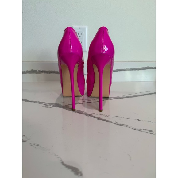 Liliana Pink Patent Leather Platform Stilettos 6" Heel Size 9 - Picture 6 of 13